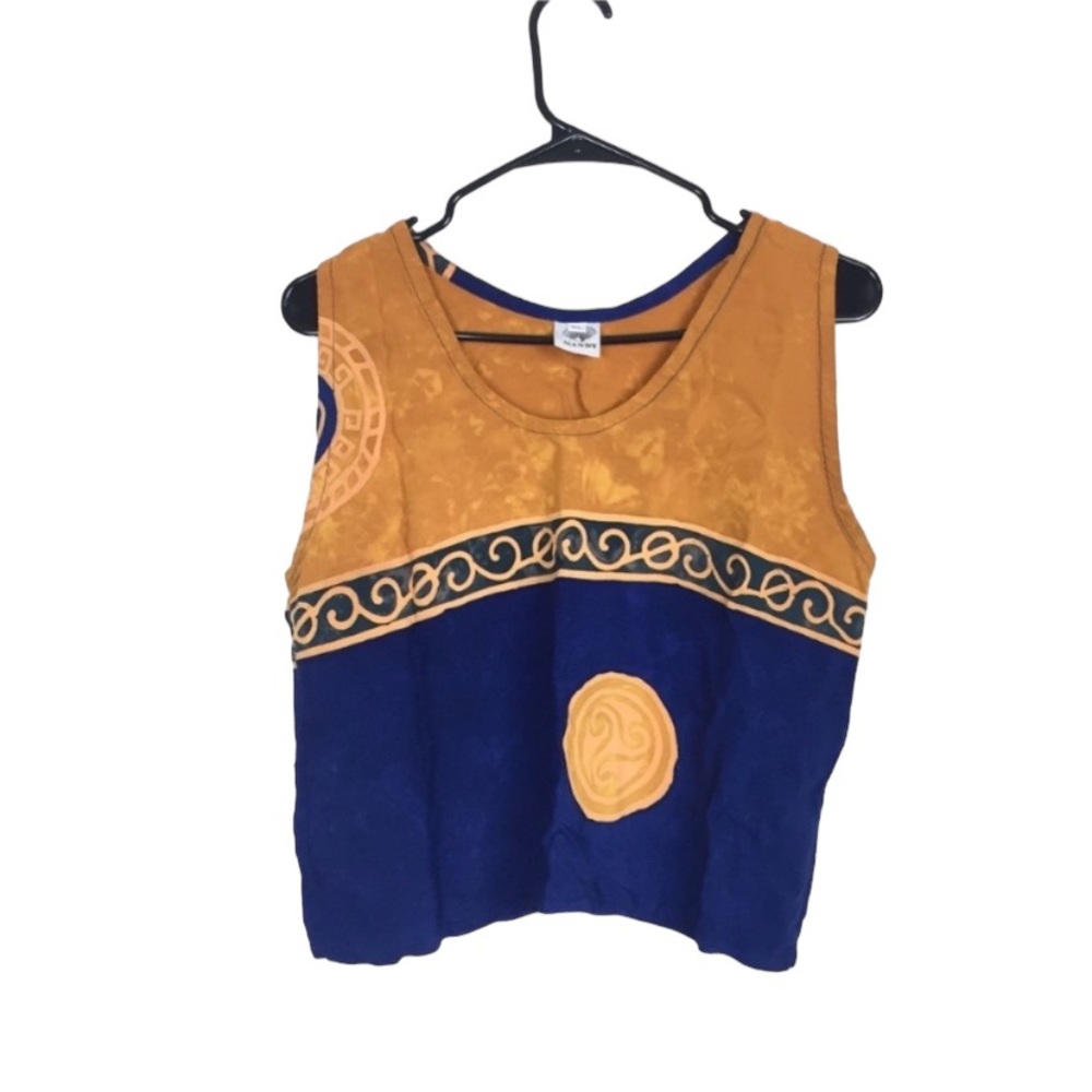 Mandy bohemian sun graphic boxy tank top size m/l boho festival